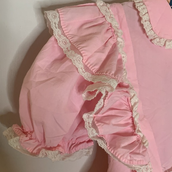 Vintage Mini World pink twirl pageant ruffle dress with lace trim Size 6 - Picture 4 of 9